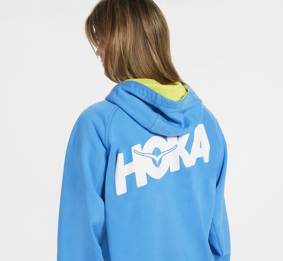 Sweat À Capuche Hoka One One Bondi Femme - Bleu - TGH-821549